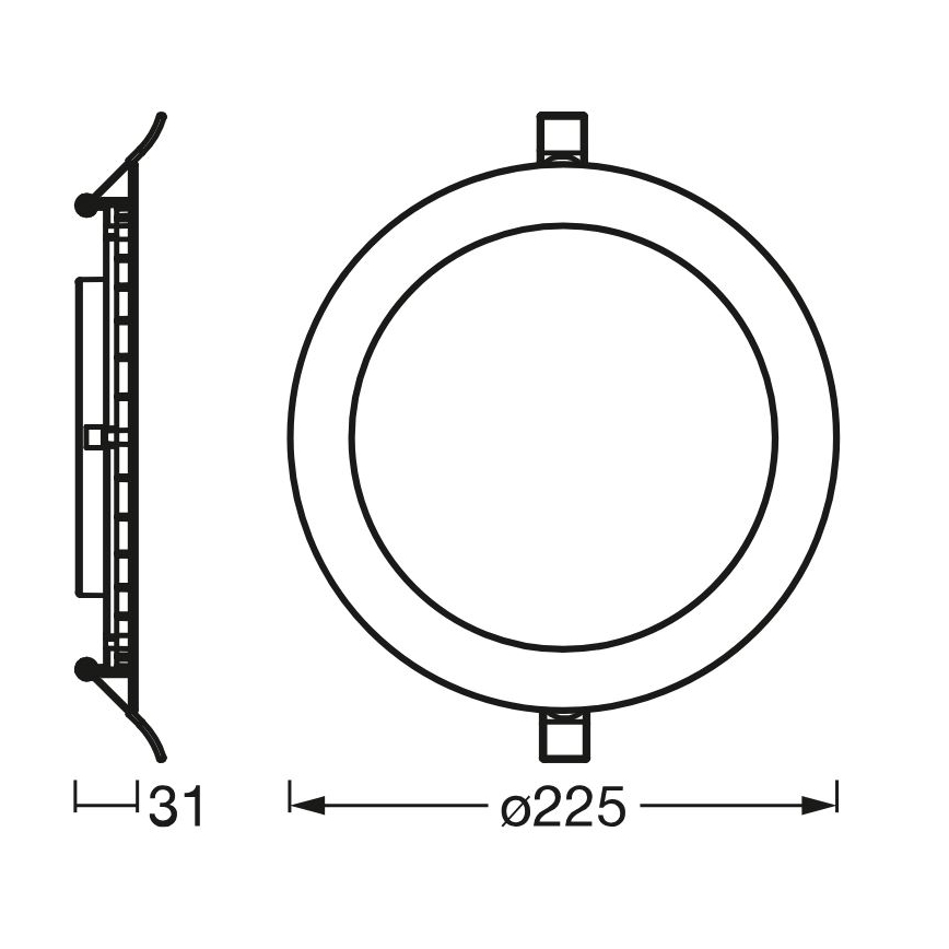 Osram - LED upotettava valo SLIM LED/22W/230V 3000K