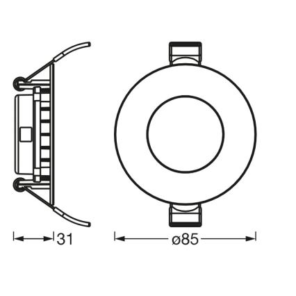 Osram - LED-uppovalaisin SLIM LED/4,5W/230V 6500K