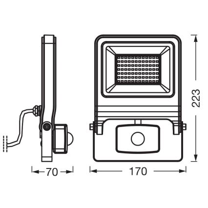 Osram - LED-valonheitin anturilla ENDURA LED/50W/230V 3000K IP44