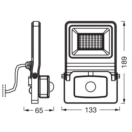 Osram - LED-valonheitin liiketunnistimella ENDURA LED/30W/230V 3000K IP44
