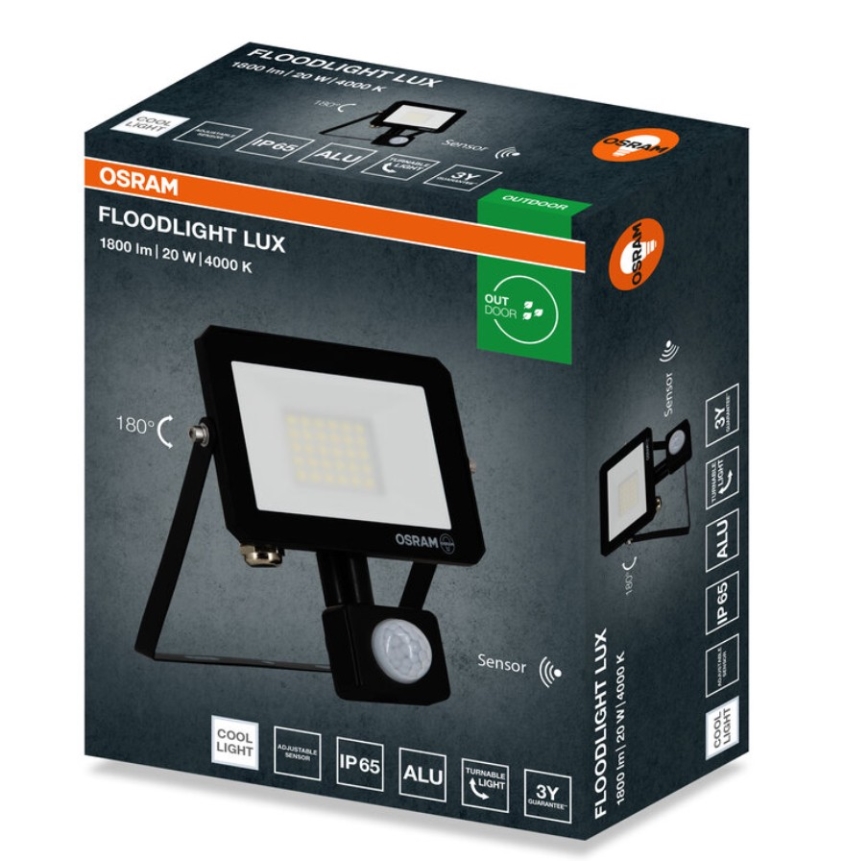 Osram - LED-valonheitin liiketunnistimella FLOODLIGHT LED/20W/230V 4000K IP65