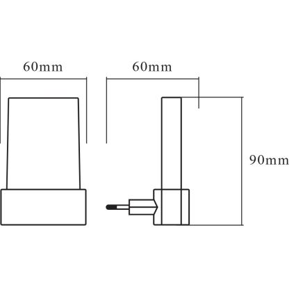 Osram - LED-yövalo anturilla LUNETTA LED/0,28W/230V 3000K