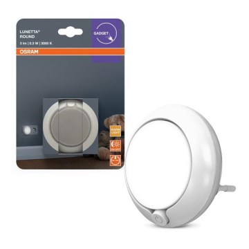 Osram - LED-yövalo anturilla LUNETTA LED/0,3W/230V 3000K