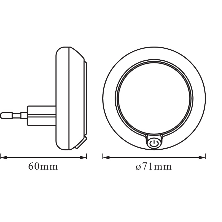 Osram - LED-yövalo anturilla LUNETTA LED/0,3W/230V 3000K