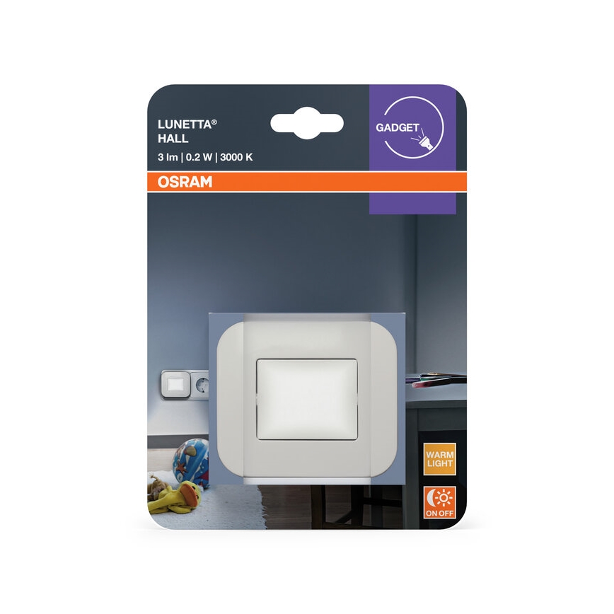 Osram - LED-yövalo hämäräkytkimellä LUNETTA LED/0,2W/230V