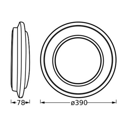Osram - ORBIS BERLIN LED-kattovalaisin LED/24W/230V, halkaisija 39 cm, musta