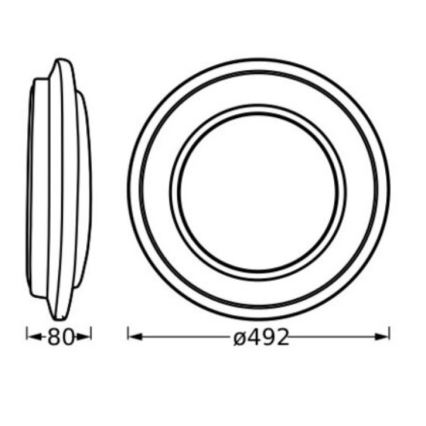 Osram - ORBIS BERLIN LED-kattovalaisin LED/36W/230V halkaisija 49,2 cm hopea