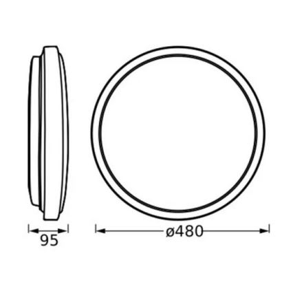 Osram - ORBIS LONDON LED-kattovalaisin, 36 W, 230 V, Ø 48 cm, musta