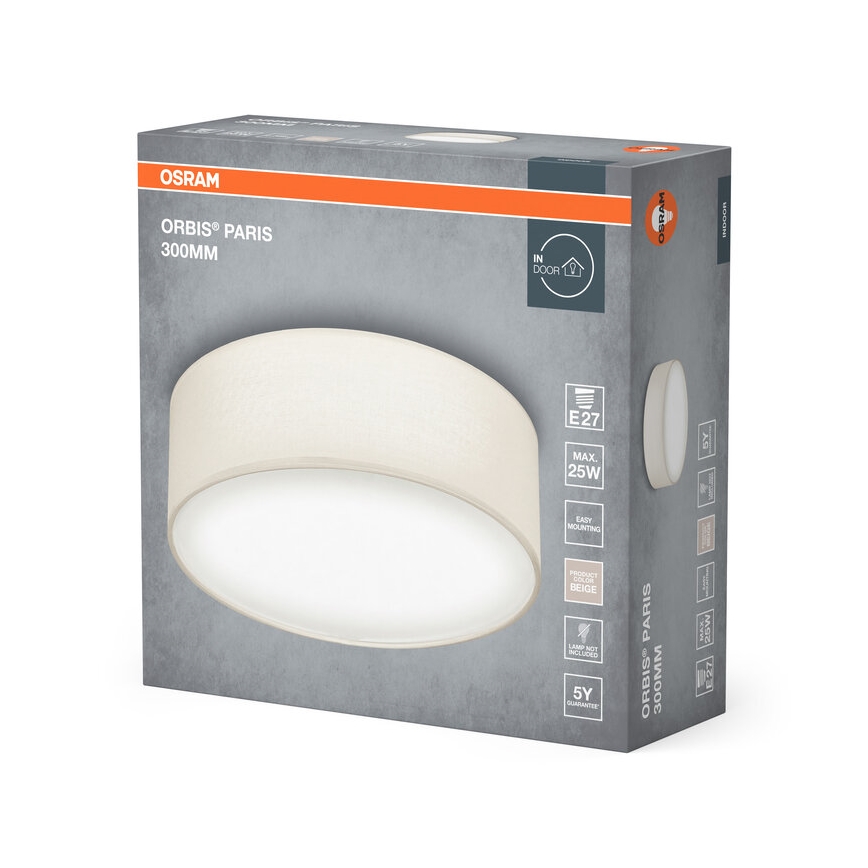 Osram - ORBIS PARIS kattovalaisin 1xE27/25W/230V, halkaisija 30 cm, kermanvärinen