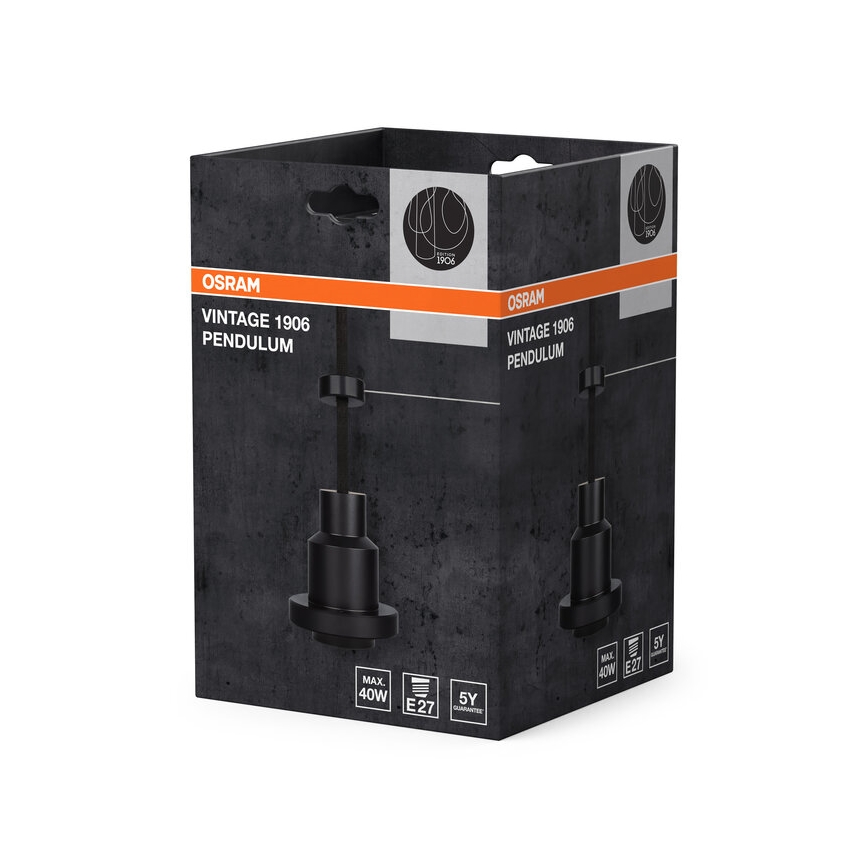 Osram - PENDULUM-virtajohto 1xE27/40W/230V musta