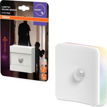 Osram - RGB-LED pistorasiaan kytkettävä yövalo anturilla LUNETTA LED/0,3W/230V