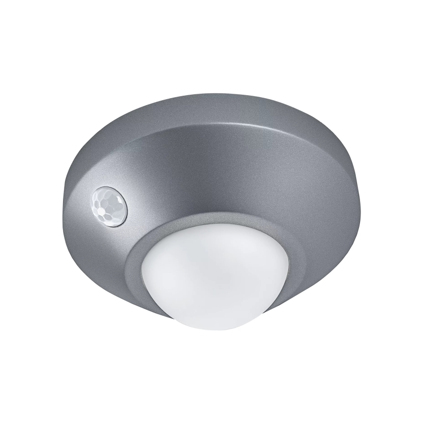 Osram - NIGHTLUX LED opastusvalaisin anturilla LED/2W/3xAA, hopeanvärinen