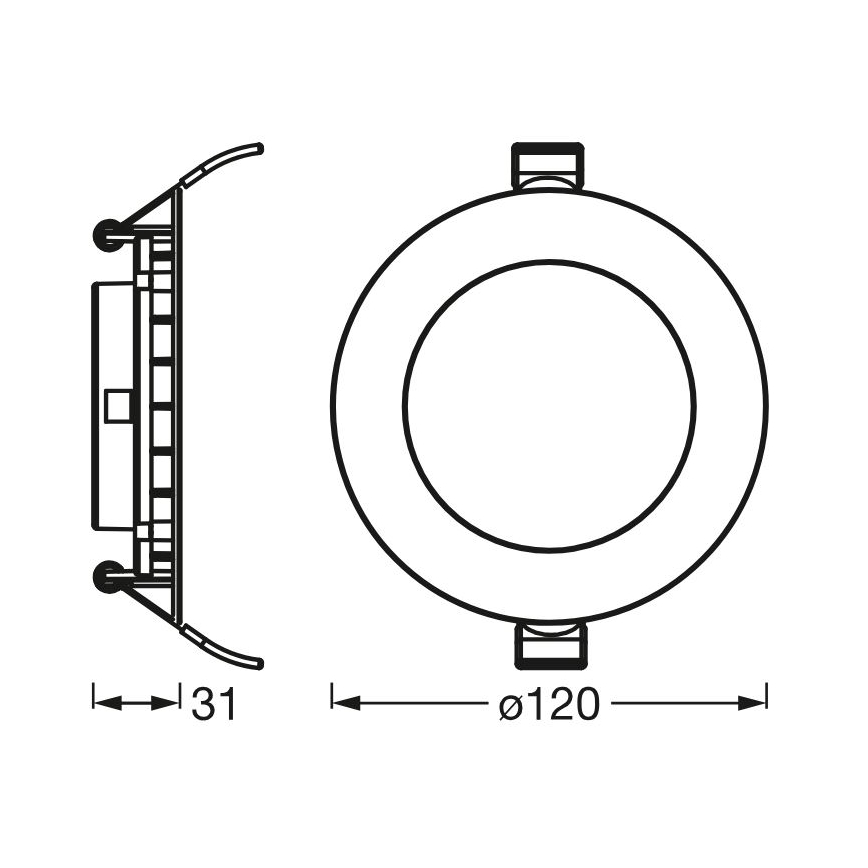 Osram - SLIM upotettava LED-alasvalo, 8 W, 230 V, 6500 K, Ø 12 cm