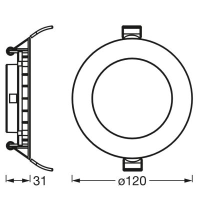 Osram - SLIM upotettava LED-alasvalo 8W/230V 3000K