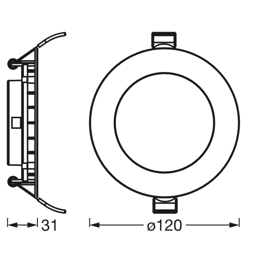 Osram - SLIM upotettava LED-alasvalo 8W/230V 3000K
