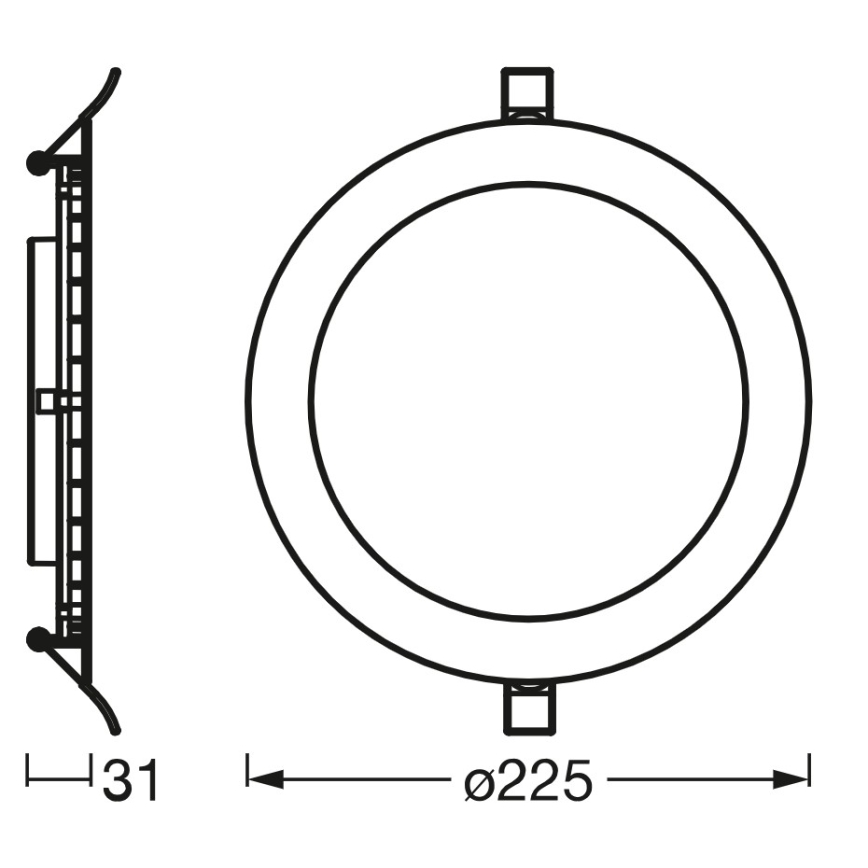 Osram - Upotettava LED-alasvalo SLIM LED/22W/230V 6500K