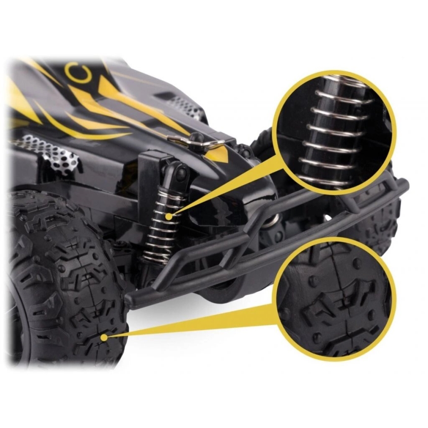 Overmax - radio-ohjattava RC-auto X-RALLY 2.0 1200 mAh Musta/Keltainen