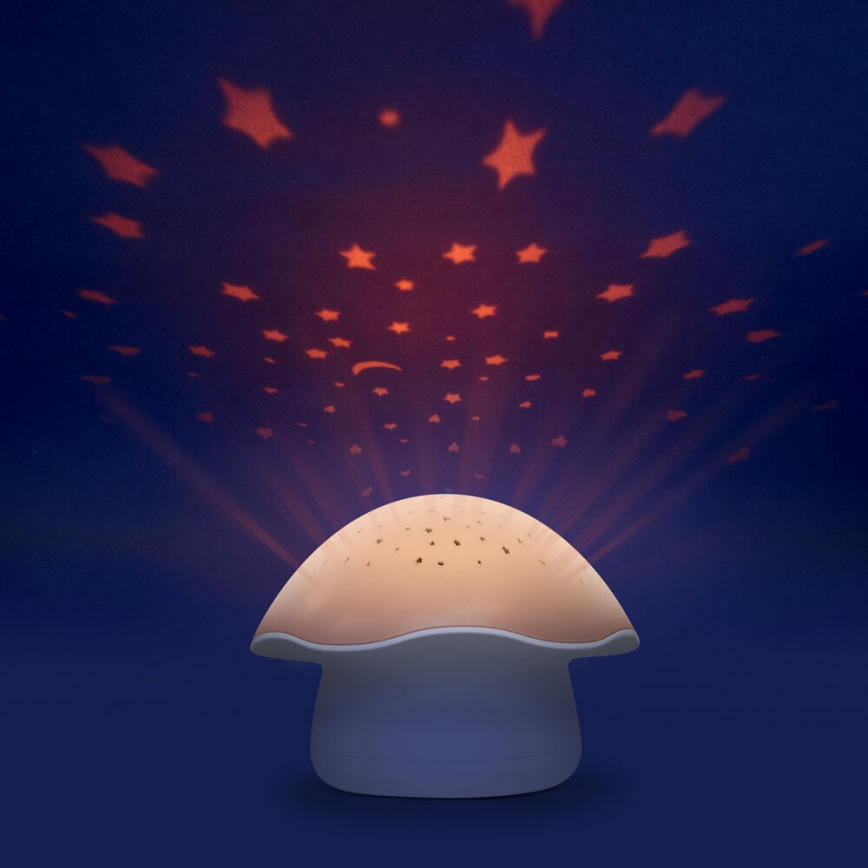 PABOBO - Projektori melodia STAR MUSHROOM 3xAA lohenpunainen
