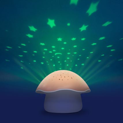 PABOBO - Projektori melodia STAR MUSHROOM 3xAA lohenpunainen