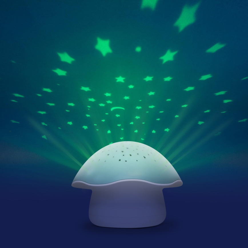 PABOBO - Projektori melodialla STAR MUSHROOM 3xAA sininen