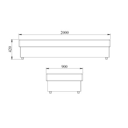 Päivävuode jousitetulla patjalla ja säilytystilalla NOE 90x200 harmaa/musta
