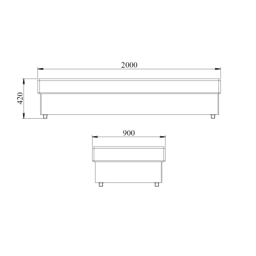 Päivävuode jousitetulla patjalla ja säilytystilalla NOE 90x200 harmaa/musta