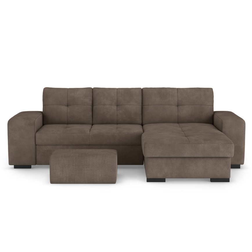 PALERMO vuodesohva säilytystilalla ja rahilla, ruskea, oikeanpuoleinen