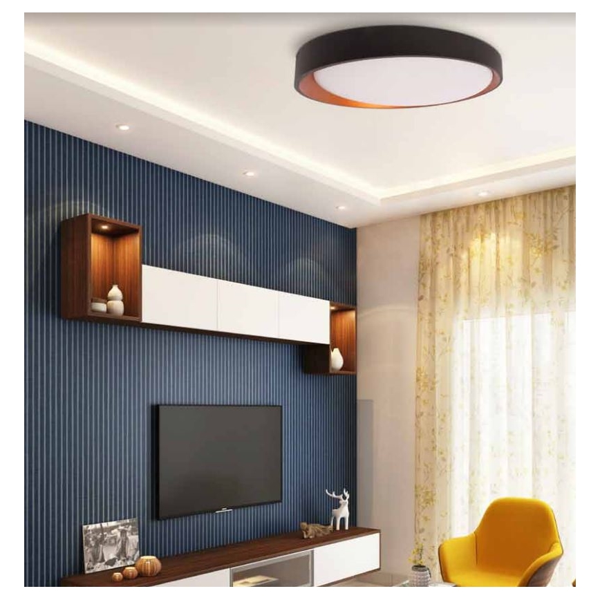 LED-kattovalaisin ADEL LED/40W/230V ø 50 cm musta