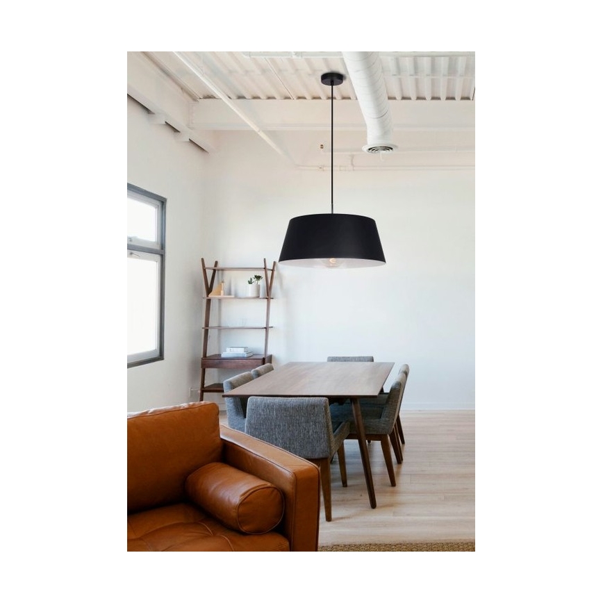 Kattokruunu narulla FIONA 1xE27/60W/230V ø 48 cm musta