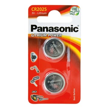 Panasonic - 2 kpl Litiumnappiparisto CR2025 3V 165 mAh