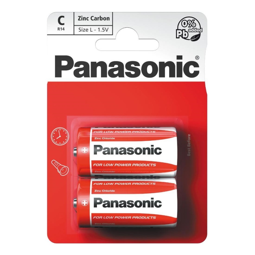 Panasonic - 2 kpl Sinkki-hiiliparisto C 1,5V