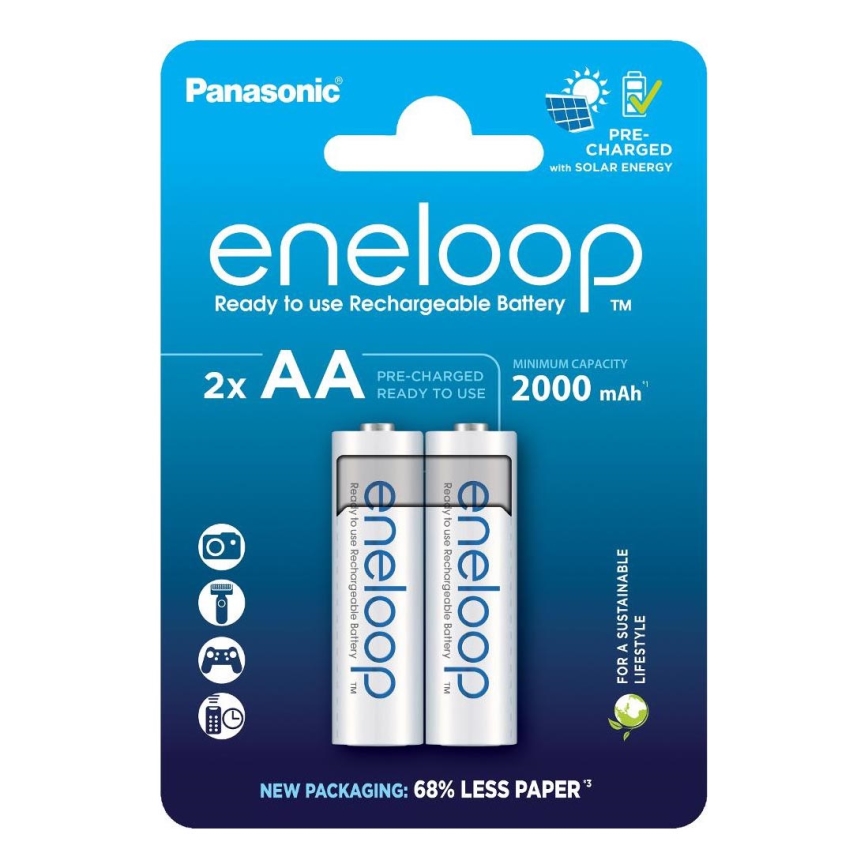 Panasonic - 2 kpl Uudelleenladattava akku AA Eneloop 2000 mAh