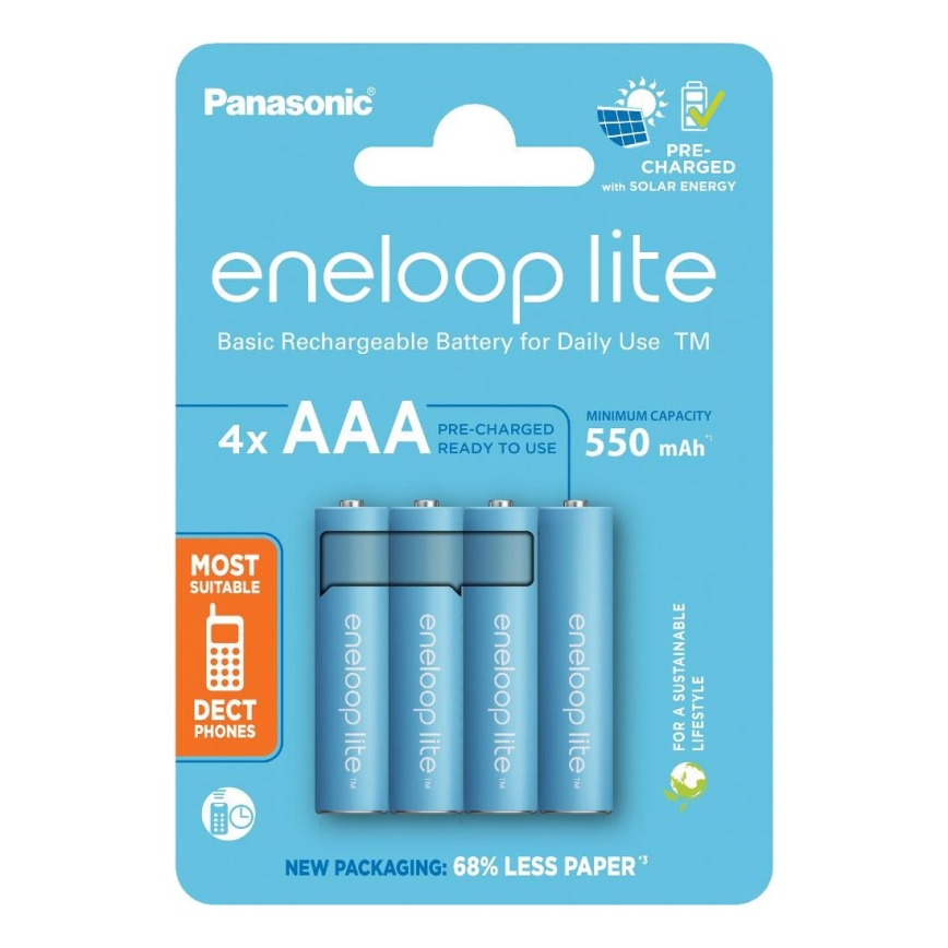 Panasonic - 4 kpl Uudelleenladattava akku AAA Eneloop Lite 550 mAh