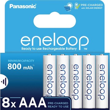 Panasonic - 8 kpl Uudelleenladattava akku AAA Eneloop 800 mAh