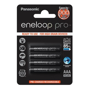 Panasonic Eneloop Pro BK-4HCDE / 4BP - 4 kpl ladattava akku AAA Eneloop Pro NiMH / 1