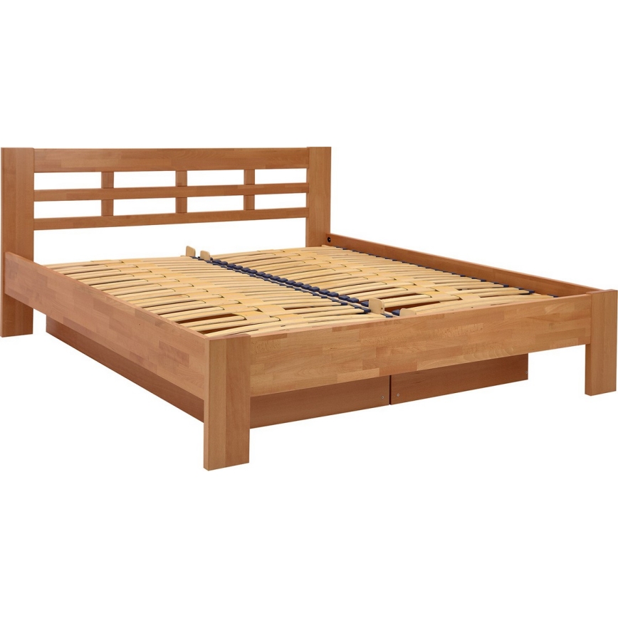 Parivuode massiivipuusta säilytystilalla ANGELA 180x200 cm luumu