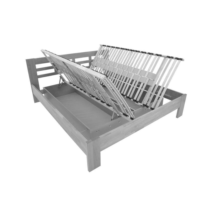 Parivuode massiivipuusta säilytystilalla ANGELA 180x200 cm luumu