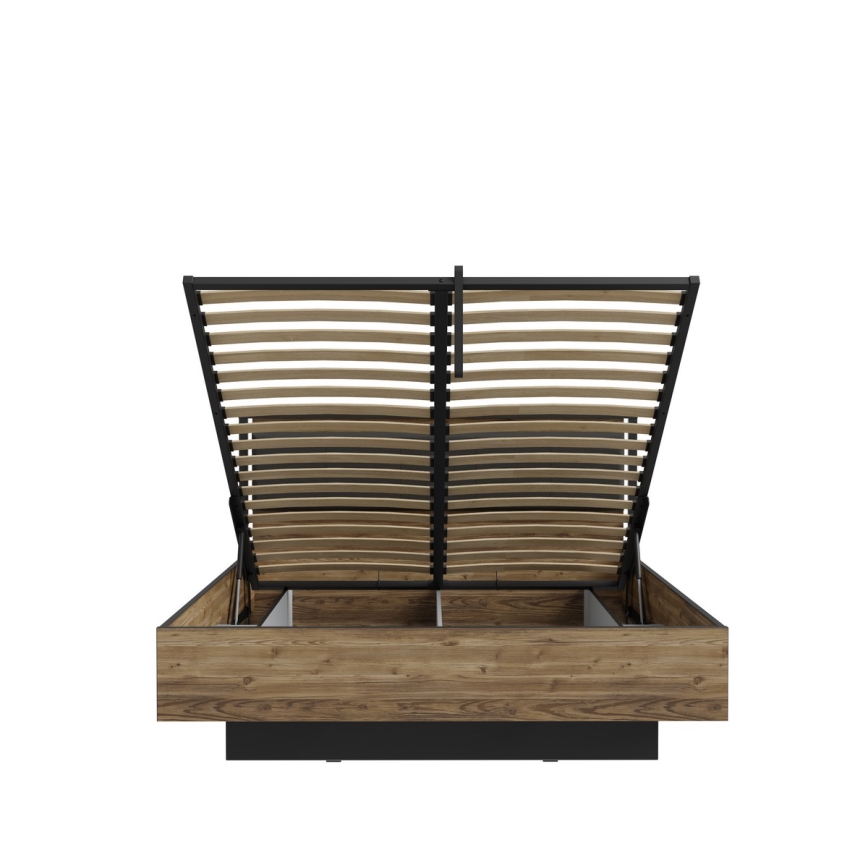 Parivuode säilytystilalla OREN 160x200 cm ruskea/musta