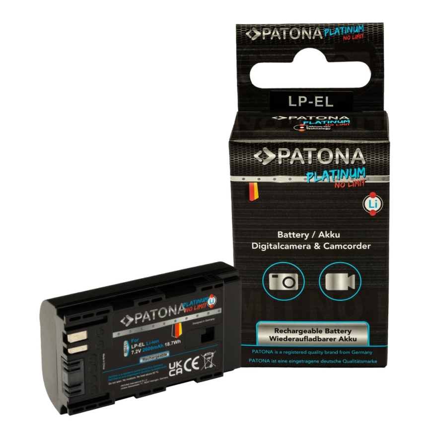 PATONA - Akku Canon LP-EL 2600mAh Li-Ion Platinum salama Speedlite EL-1