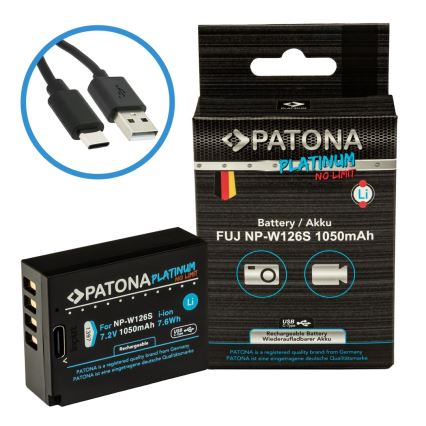 PATONA - Akku Fuji NP-W126S 1050mAh Li-Ion Platinum USB-C lataus