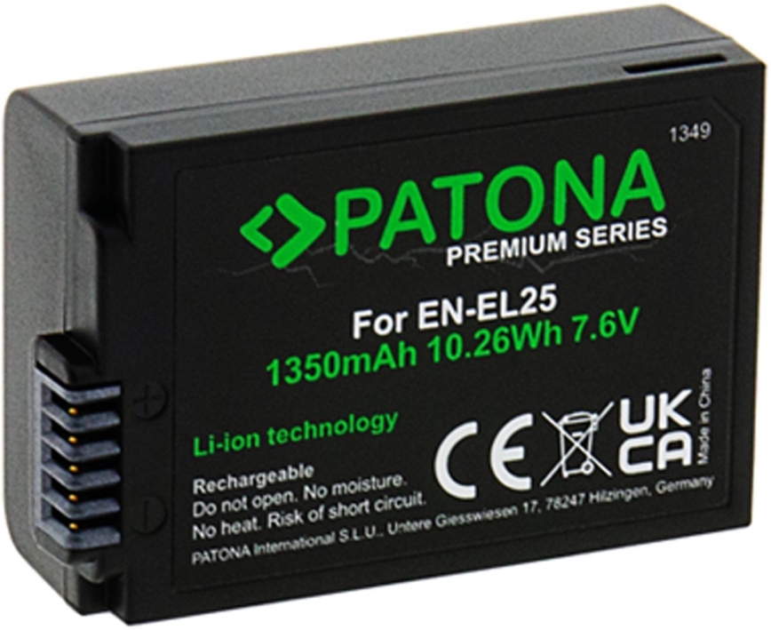 PATONA - Akku Nikon EN-EL25 1350mAh Li-Ion 7,6V Premium Z50/Z fc