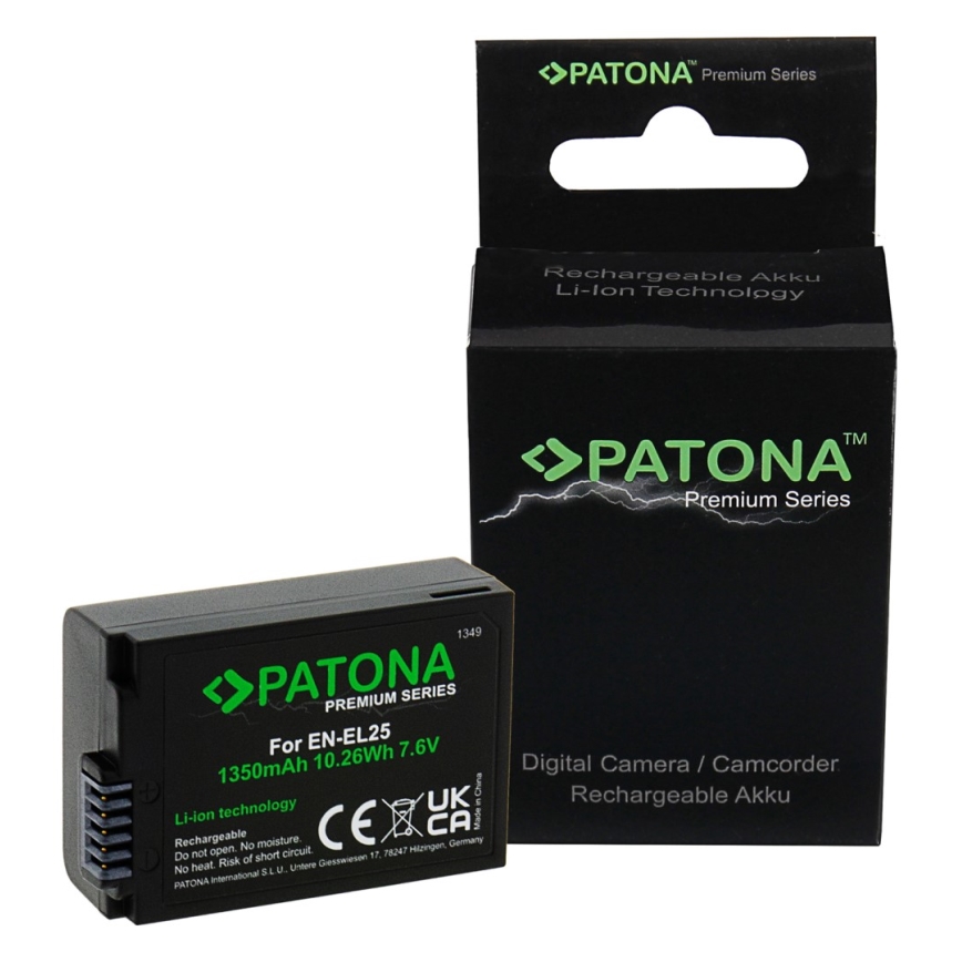 PATONA - Akku Nikon EN-EL25 1350mAh Li-Ion 7,6V Premium Z50/Z fc
