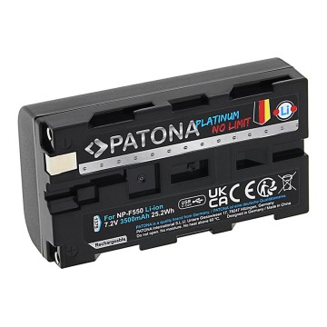 PATONA - Akku Sony NP-F550/F330/F570 3500mAh Li-Ion Platinum USB-C lataus