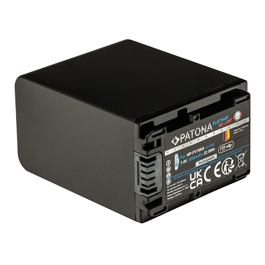 PATONA - Akku Sony NP-FV100 3090mAh Li-Ion Platinum USB-C lataus