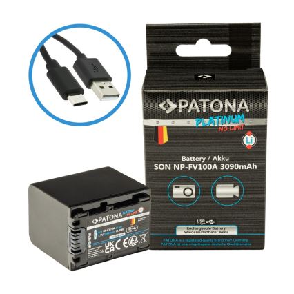 PATONA - Akku Sony NP-FV100 3090mAh Li-Ion Platinum USB-C lataus