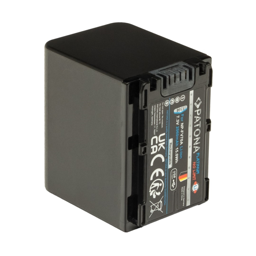 PATONA - Akku Sony NP-FV70A 2060mAh Li-Ion Platinum USB-C lataus