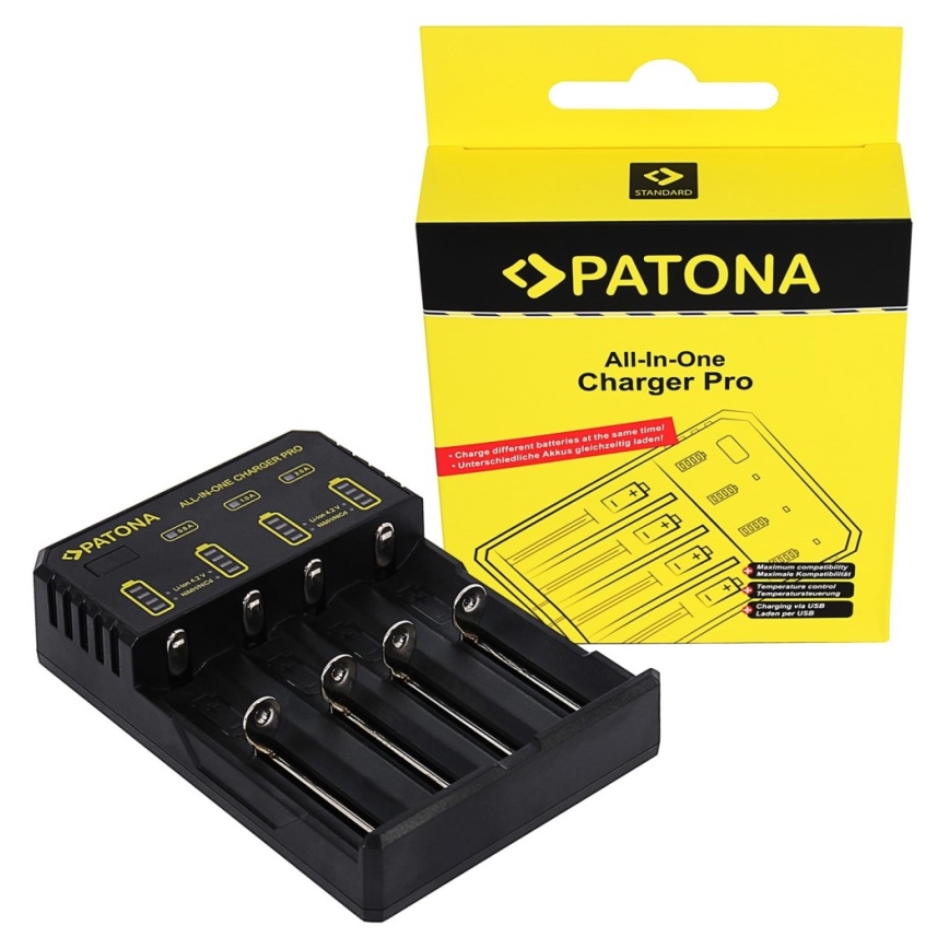 PATONA - Akkulaturi AA/AAA/18650/14500/CR123A