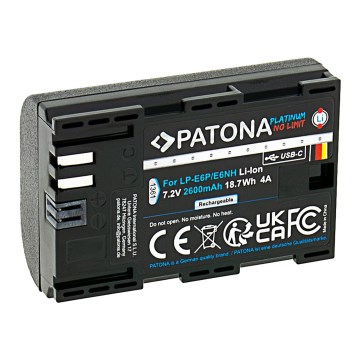 PATONA - Canon LP-E6NH 2600mAh Li-Ion Platinum USB-C akku