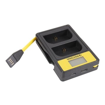 PATONA - Dual Nikon EN-EL15 -laturi, LCD, USB