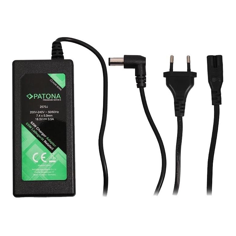 PATONA - Laturi 18,5 V / 3,5 A 65 W: n liitin 7,4x5 mm + tappi HP PREMIUM